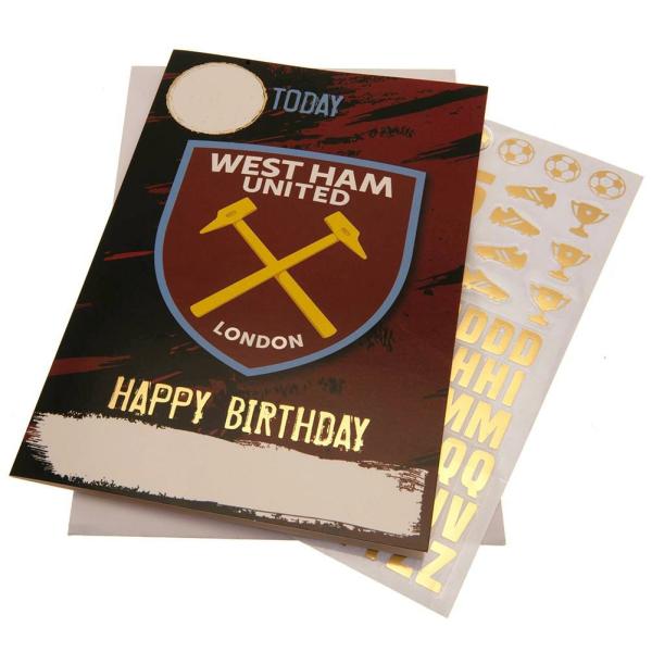 Cards & Gift Wrap | West Ham United FC Birthday Card with Stickers Cards & Gift Wrap Cards & Gift Wrap