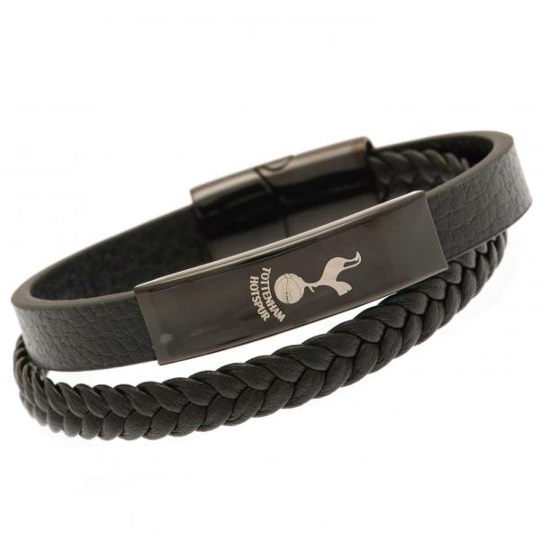 Jewellery & Watches | Tottenham Hotspur FC Black IP Leather Bracelet Jewellery & Watches Jewellery & Watches