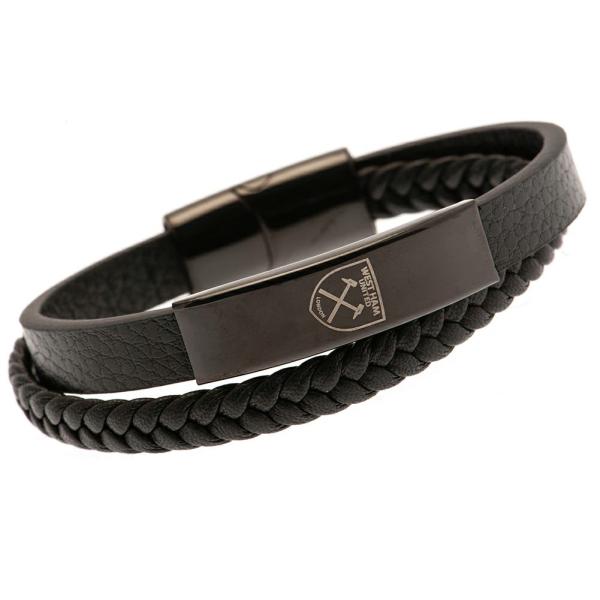 Jewellery & Watches | West Ham United FC Black IP Leather Bracelet Jewellery & Watches Jewellery & Watches