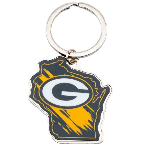 Keyrings & Keys | Green Bay Packers State Shape Keyring Keyrings & Keys Keyrings & Keys