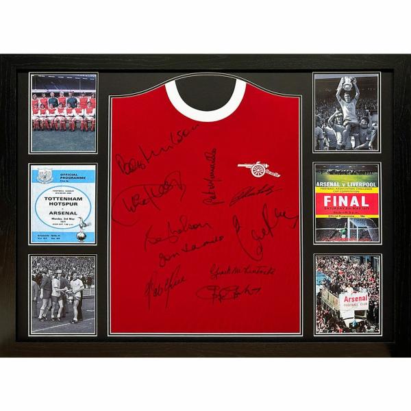 Signed Memorabilia | Authentic Arsenal FC 1971 Double Winners Signed Shirt Framed Signed Memorabilia Signed Memorabilia