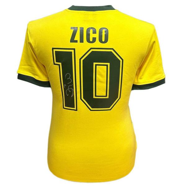 Signed Memorabilia | Authentic Brasil 1982 Zico Signed Shirt Signed Memorabilia Signed Memorabilia