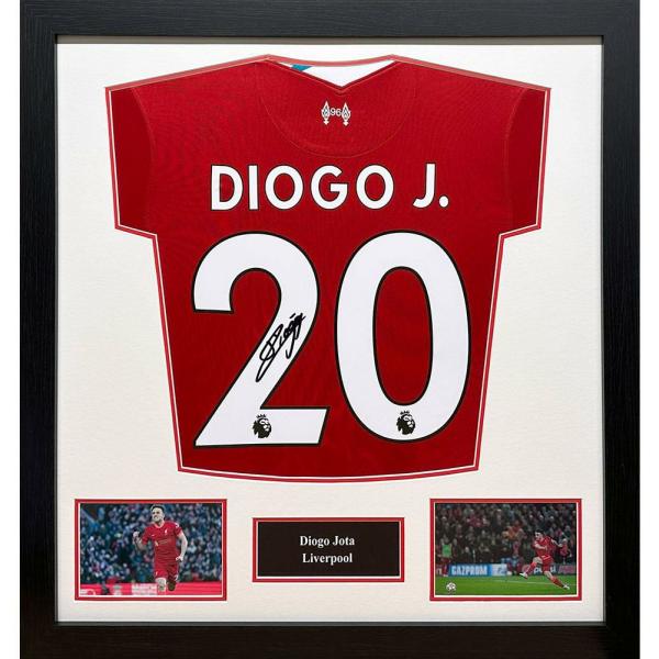 Signed Memorabilia | Authentic Liverpool FC Jota Signed Shirt Framed Signed Memorabilia Signed Memorabilia