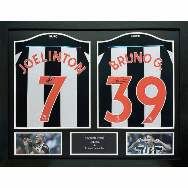 Signed Memorabilia | Authentic Newcastle United FC Dual-Signed Shirts: Bruno Guimarães & Joelinton Signed Memorabilia Signed Memorabilia