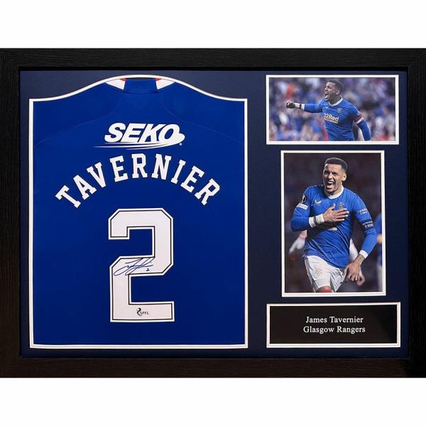 Signed Memorabilia | Authentic Rangers FC Tavernier Signed Shirt Framed Signed Memorabilia Signed Memorabilia