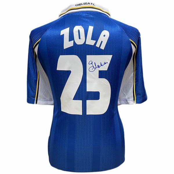 Signed Memorabilia | Chelsea FC 1998 UEFA Cup Winners’ Cup Final Zola Signed Shirt Signed Memorabilia Signed Memorabilia