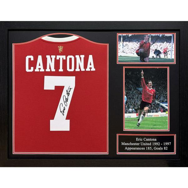 Signed Memorabilia | Manchester United FC Cantona Signed Shirt (Framed) Signed Memorabilia Signed Memorabilia