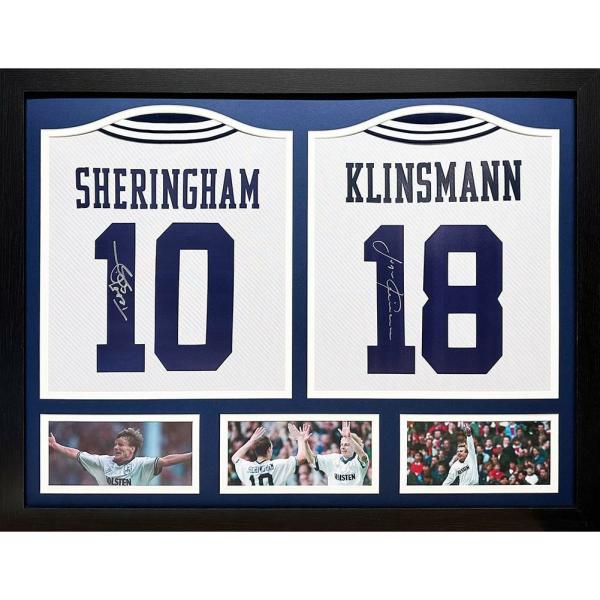 Signed Memorabilia | Tottenham Hotspur FC 1994 Klinsmann & Sheringham Signed Shirts Signed Memorabilia Signed Memorabilia