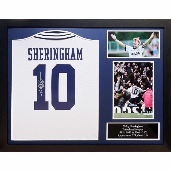 Signed Memorabilia | Tottenham Hotspur FC 1994 Sheringham Signed Shirt (Framed) Signed Memorabilia Signed Memorabilia