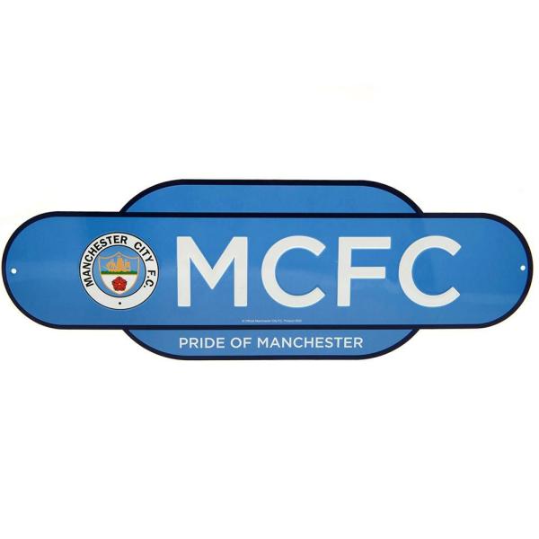 Wall Art | Manchester City FC Colour Retro Sign Soccer Collection Wall Art