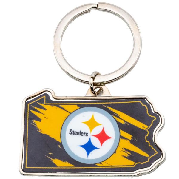 Keyrings & Keys | Pittsburgh Steelers State Shape Keyring Keyrings & Keys Keyrings & Keys