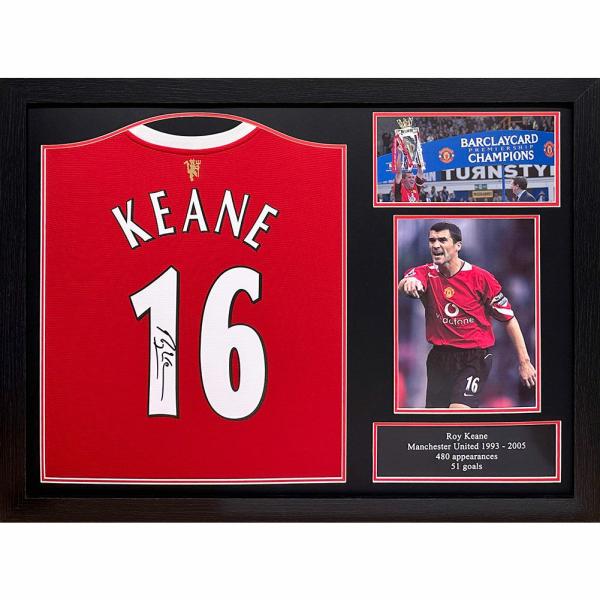 Signed Memorabilia | Authentic Manchester United FC Keane Signed Shirt Framed Signed Memorabilia Signed Memorabilia